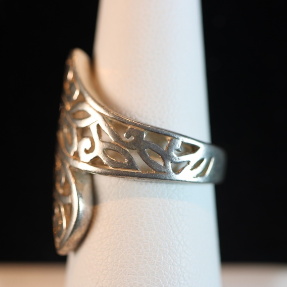 Sterling Silver 925 Filigree Design Ring - Picture 3 of 7